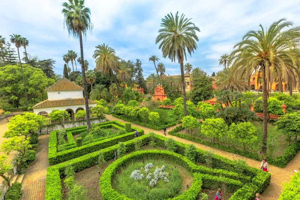 Ogrody królewskie Alcazars Sewilla — Zdjęcie stockowe