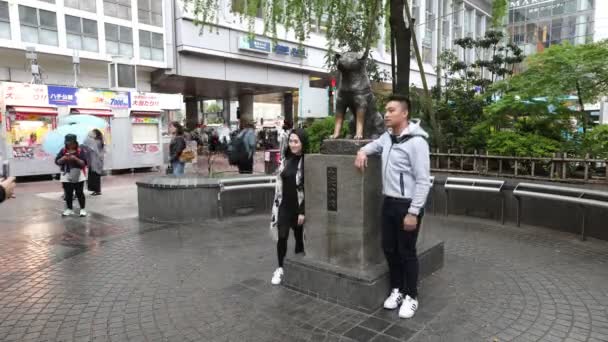 Shibuya Crossing Statue de chien Hachiko — Video