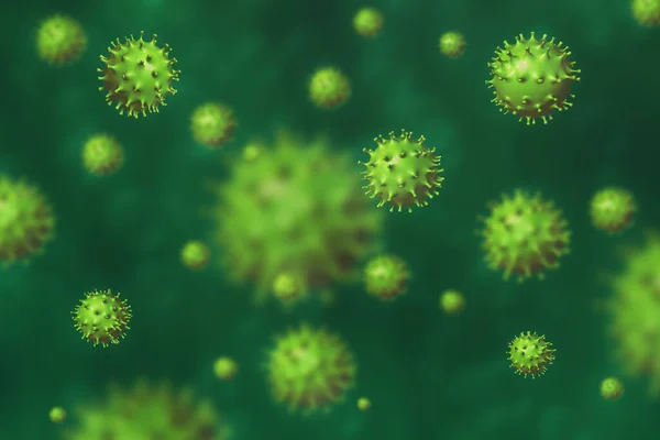 Coronavírus fundo verde — Fotografia de Stock