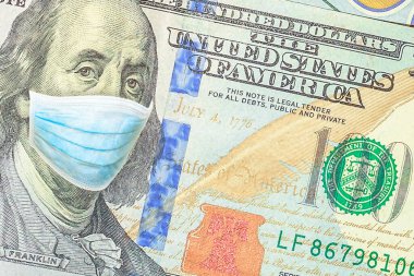 100 Amerikan doları banknotunda cerrahi maske