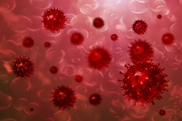 Coronavirus fundo vermelho — Fotografia de Stock