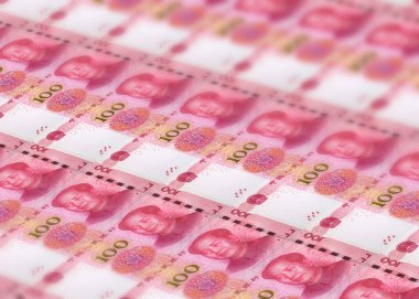 100 Çin Yuan banknot yığını