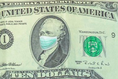 Birleşik Devletler 'in on dolarlık banknotunda cerrahi maske