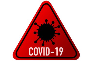 Beyaz üzerinde Covid-19 işareti