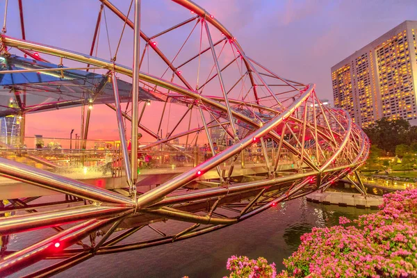 Ponte do pôr do sol de Singapura — Fotografia de Stock