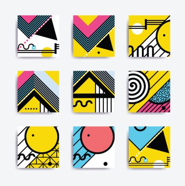 Renkli minimalist geometrik tasarım