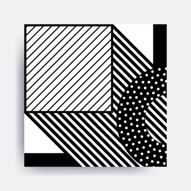 black and white Neo Memphis geometric pattern  clipart