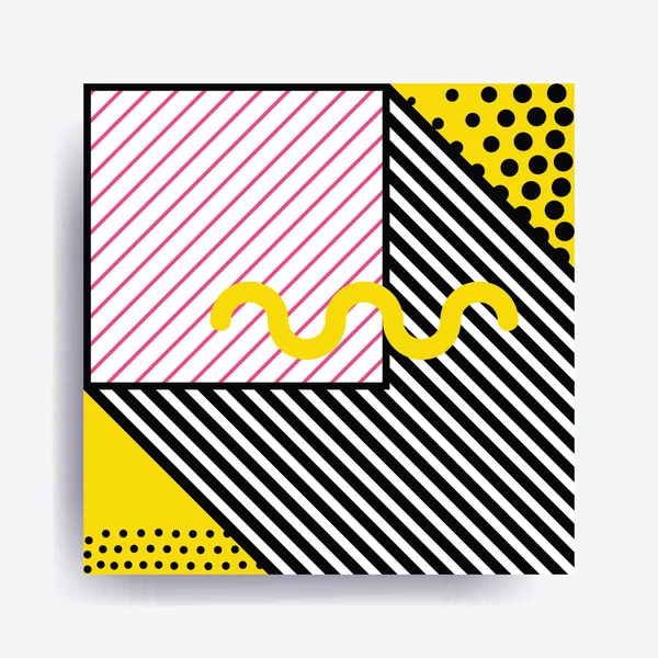 Renkli eğilim Neo Memphis geometrik desen — Stok Vektör