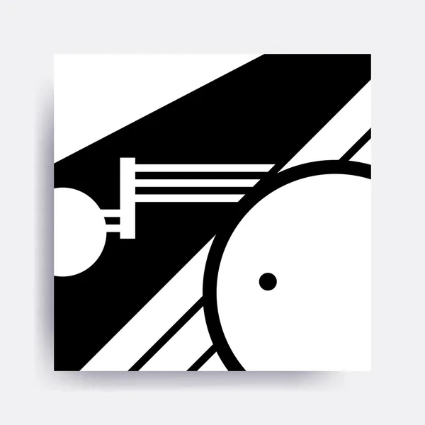 黒と白のネオ メンフィス幾何学模様 — ストックベクタ