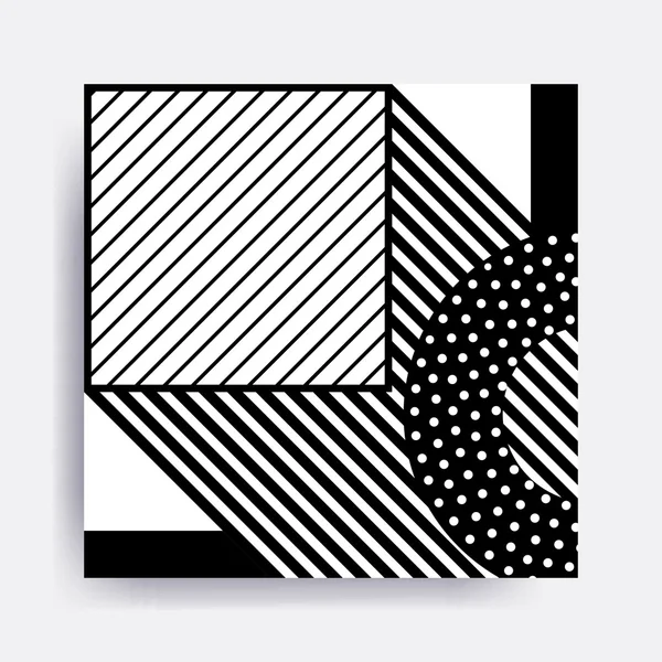 Black and white Neo Memphis geometric pattern — Stock Vector