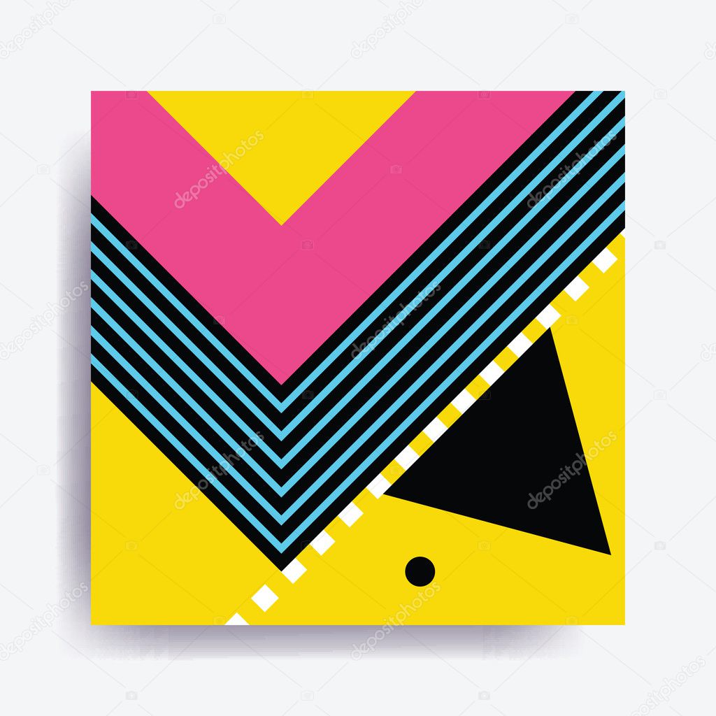 Colorful trend Neo Memphis geometric pattern