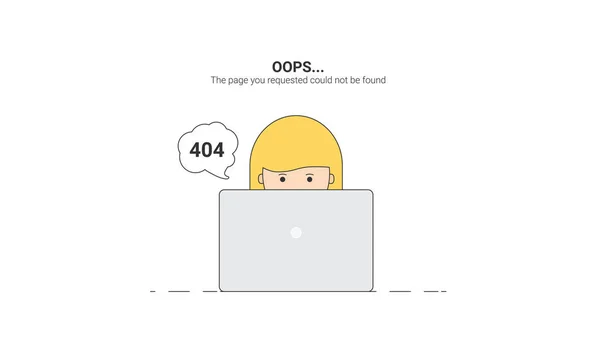Maestro web del giorno. Errore Oops 404 — Vettoriale Stock