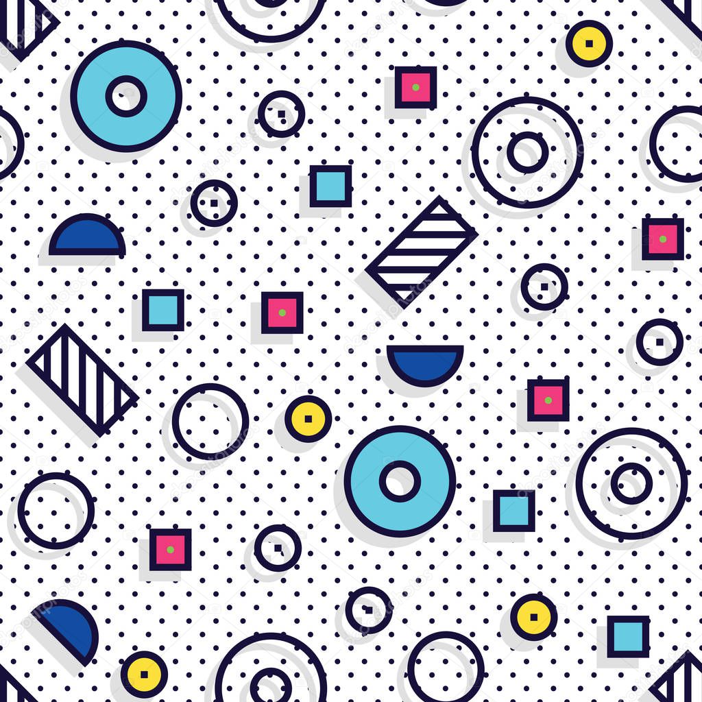 Seamless pattern in 90 80 style 