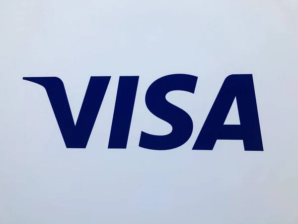 Logo de Visa sistema de pago global de seguridad rápida y segura —  Fotos de Stock