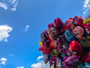 Balonlar, popüler çizgi film yakın çekim Cracow içinde