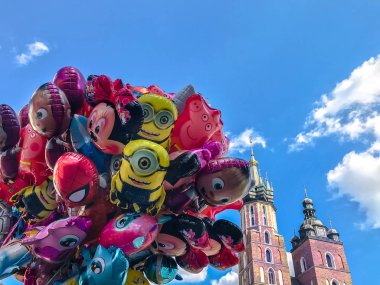 Balonlar, popüler çizgi film yakın çekim Cracow içinde