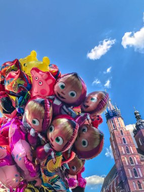Balonlar, popüler çizgi film yakın çekim Cracow içinde