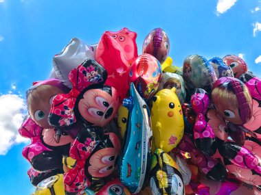 Balonlar, popüler çizgi film yakın çekim Cracow içinde