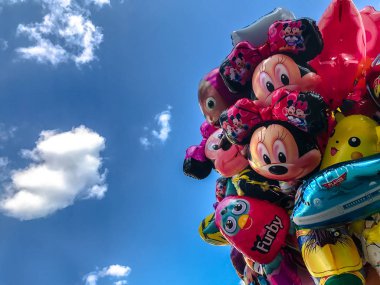 Balonlar, popüler çizgi film yakın çekim Cracow içinde