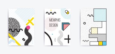 Renkli eğilim Neo Memphis geometrik poster