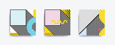 Renkli eğilim Neo Memphis geometrik poster