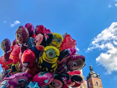 Balonlar, popüler çizgi film yakın çekim Cracow içinde