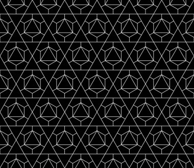 Vektör kesintisiz geometrik desen kontur düzenlenebilir ağırlığı ile