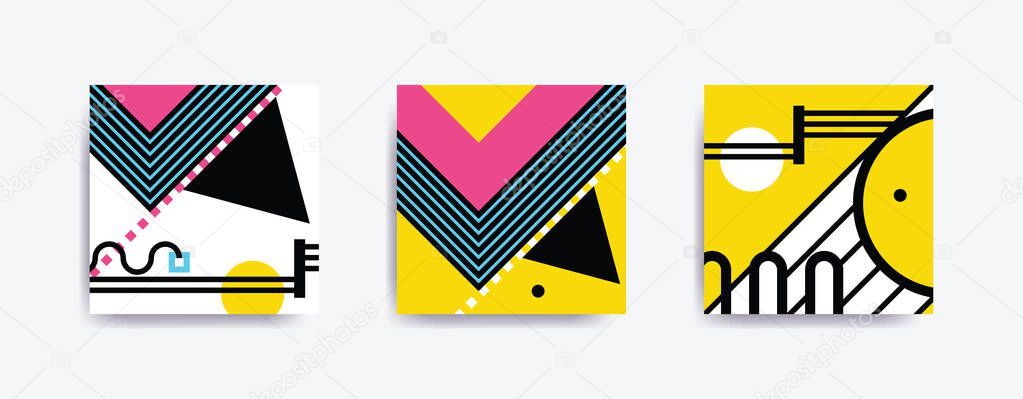 Colorful trend Neo Memphis geometric poster