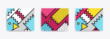 Renkli eğilim Neo Memphis geometrik arka planlar