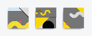 Renkli eğilim Neo Memphis geometrik poster