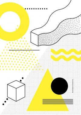 Renkli eğilim Neo Memphis geometrik desen