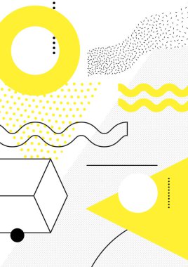 Renkli eğilim Neo Memphis geometrik desen