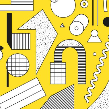 Vektör poster, kompozisyon 80 90 vintage tarzı