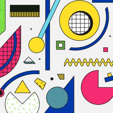 Vektör poster, kompozisyon 80 90 vintage tarzı