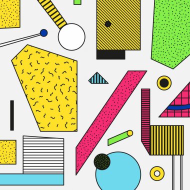 Vektör poster, kompozisyon 80 90 vintage tarzı