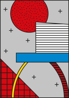 Vektör poster, kompozisyon 80 90 vintage tarzı