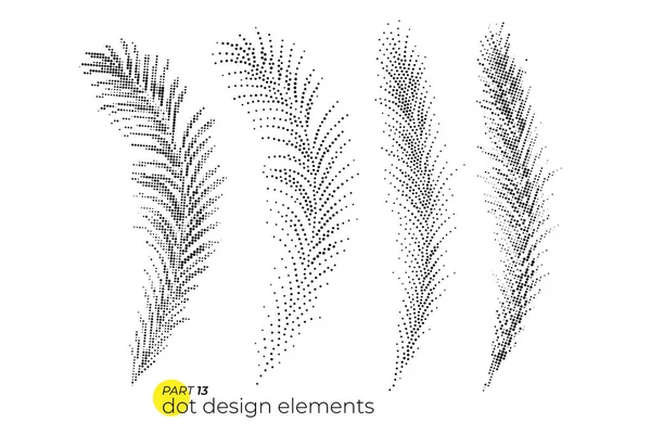 Tendencia universal dotty hojas conjunto. Puntos brillantes elementos audaces co — Archivo Imágenes Vectoriales