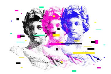 Evrensel grafik şekillerin vektör kolajı