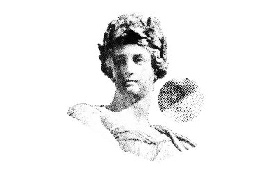 Vector Halftone Sculpture of Woman bust clipart