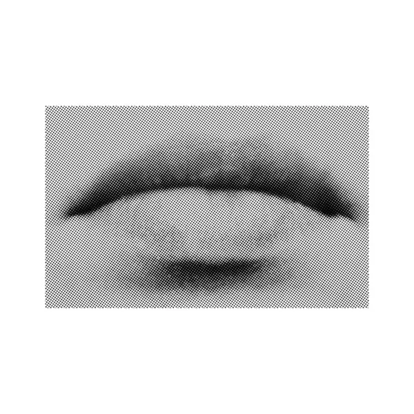 Vektor Halvton mänskliga läppar. Prickad del av kroppen — Stock vektor
