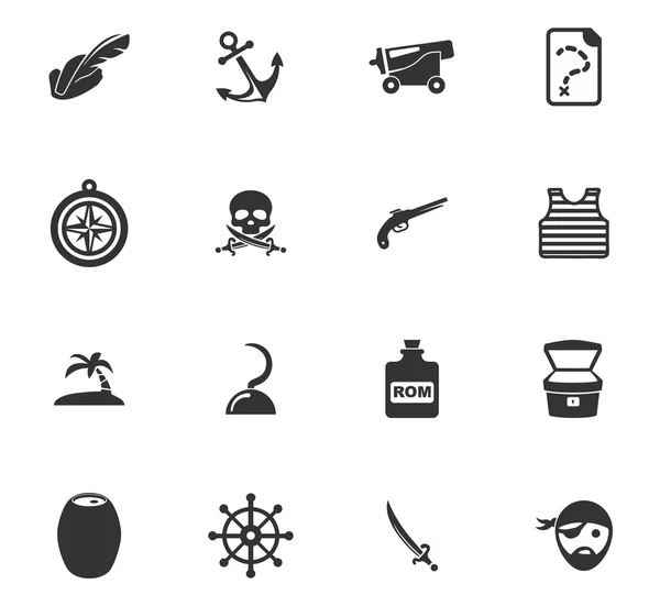Soubor ikony piráti — Stockový vektor