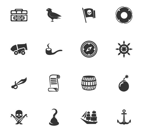 Piraten-Symbole gesetzt — Stockvektor