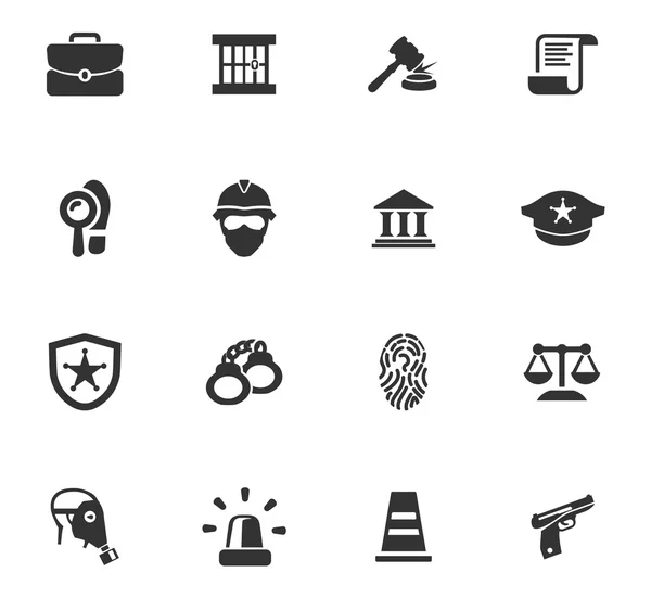 Iconos de policía conjunto — Vector de stock