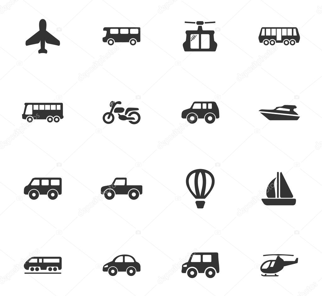 Public transport icons set