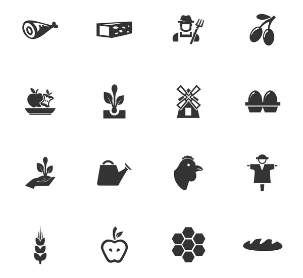 Conjunto de iconos de agricultura y agricultura — Vector de stock