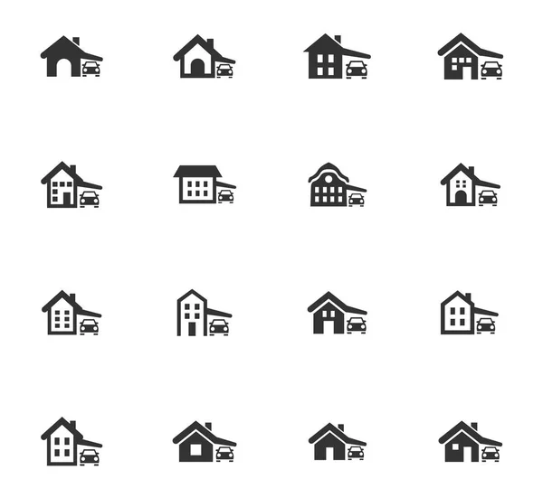 Conjunto de iconos de tipo casa — Vector de stock