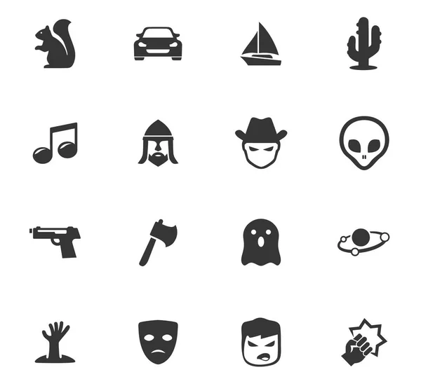 Conjunto de iconos de géneros de cine — Vector de stock