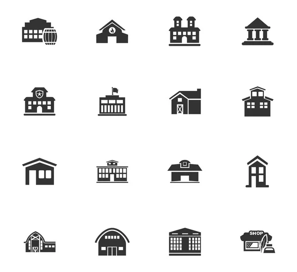 Infrastucture of the city icons set — Stock Vector