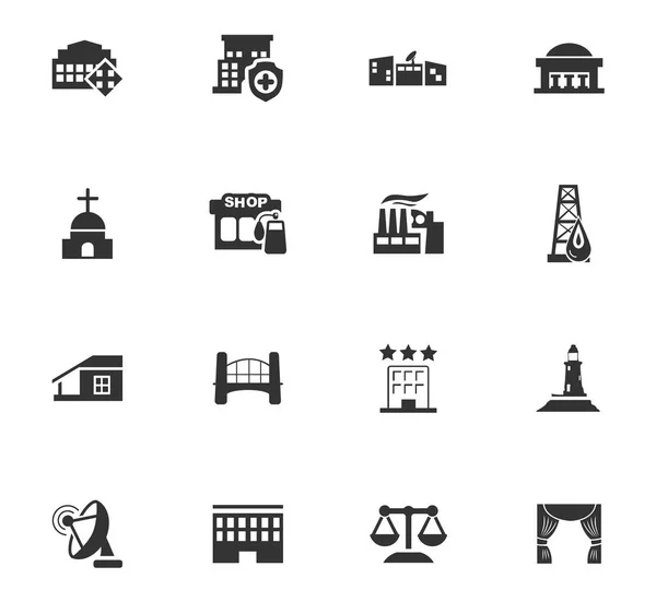 Набор иконок для городской инфраструктуры — стоковый вектор