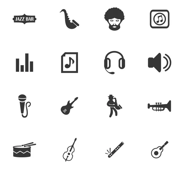 Conjunto de iconos de Jazz y Blues — Vector de stock